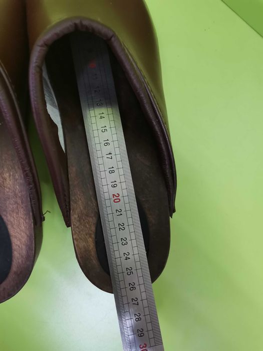 Saboți vintage unisex piele naturala și talpa din material lemnos m 41