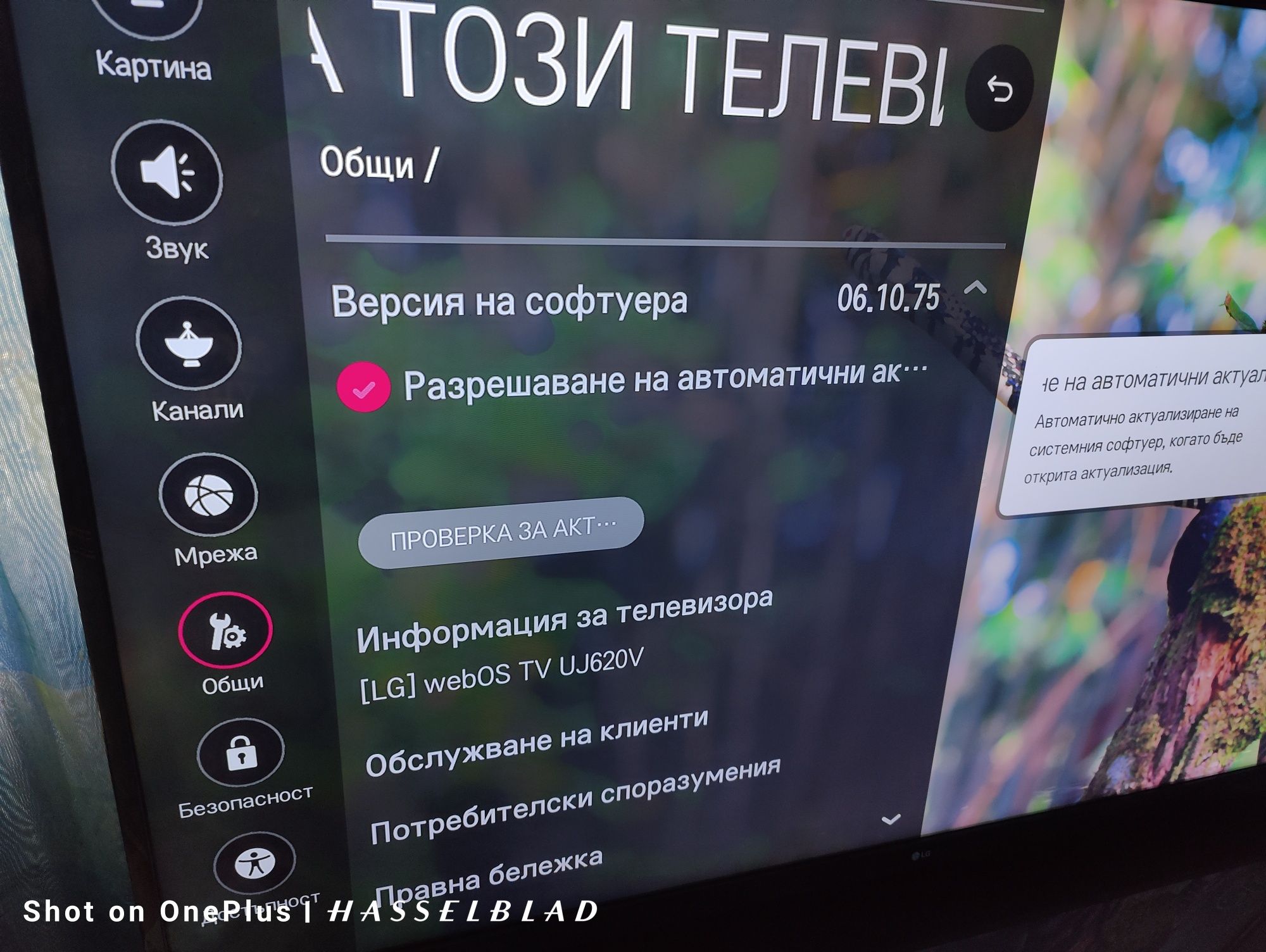 Телевизор LG 55 Инча TV 4K 3840x2160 модел 55UJ620V-ZA перфектен изряд
