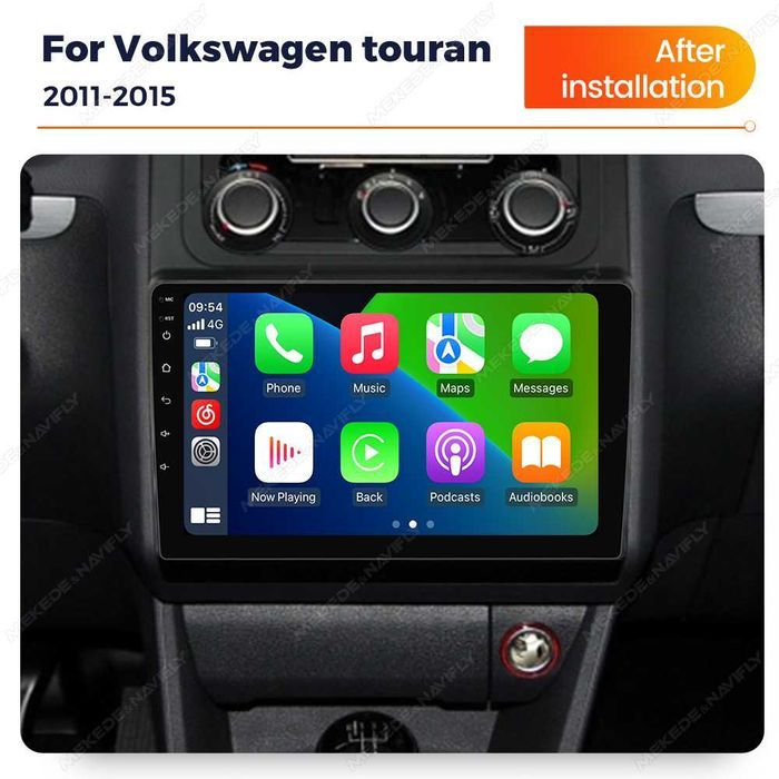 Navigatie Android 14 Vw Touran 2011-2015 Waze CarPlay YouTube + CAMERA