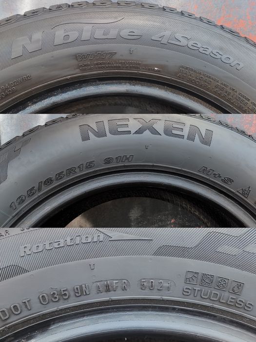 4бр. всесезонни гуми 195/65/15 Nexen N'Blue 4 Season 
dot5021
6/6.8mm