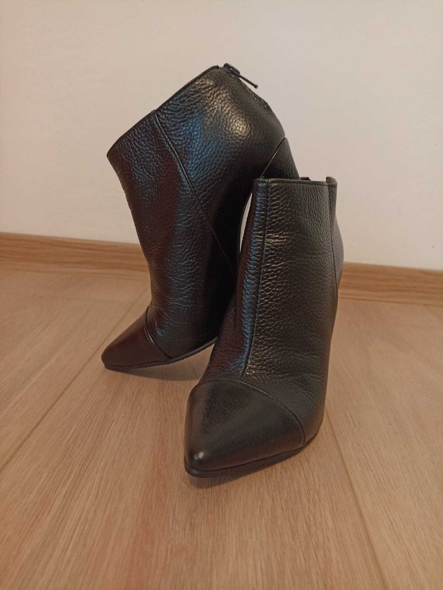 The 5th Element botine din piele naturala, cu toc