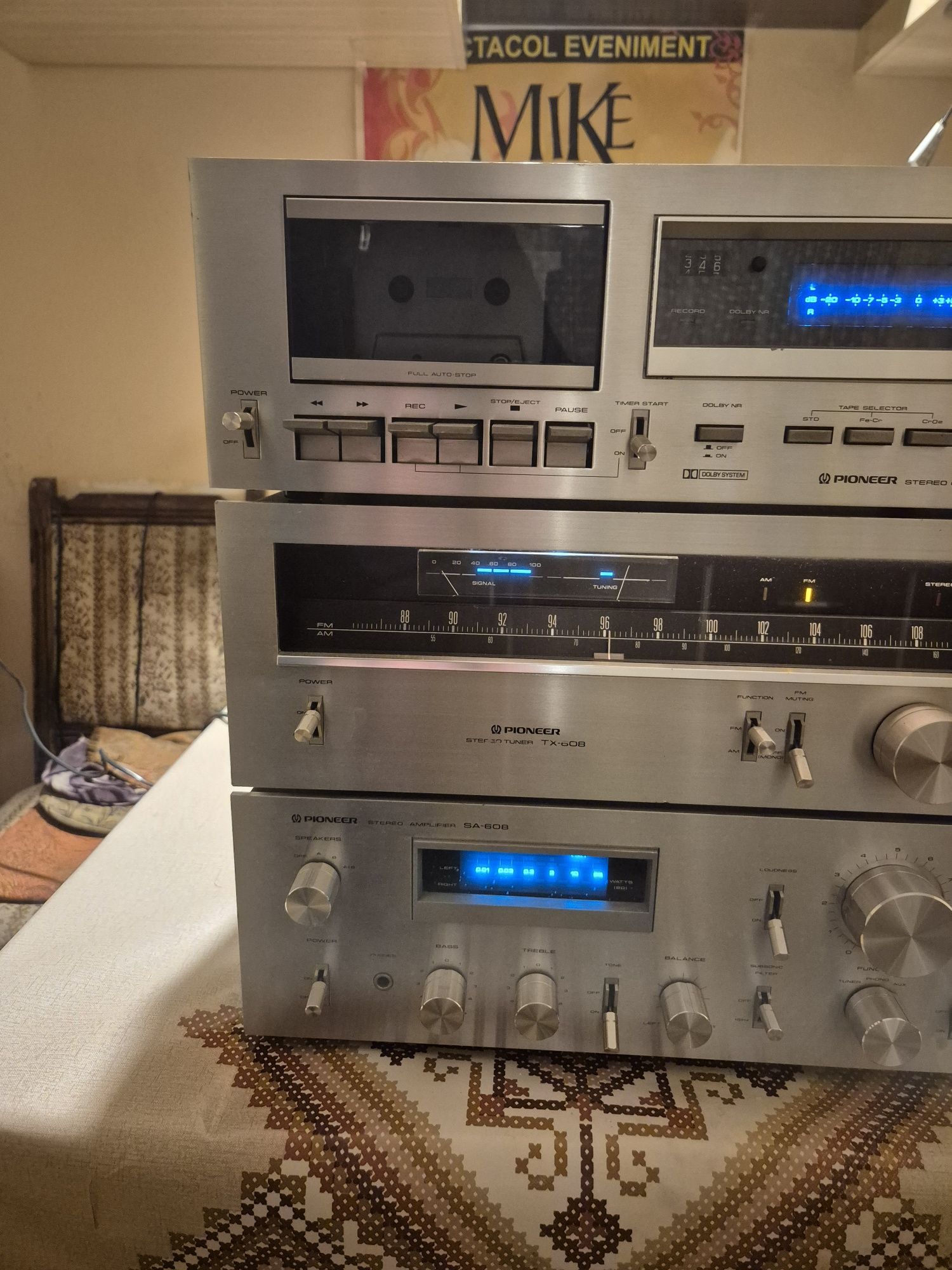 Pioneer SA608 blue linie amplif tuner deck (akai sony)