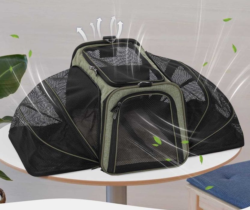 Транспортна Клетка Чанта за Котка Куче- Разтегателна, Вентилирана