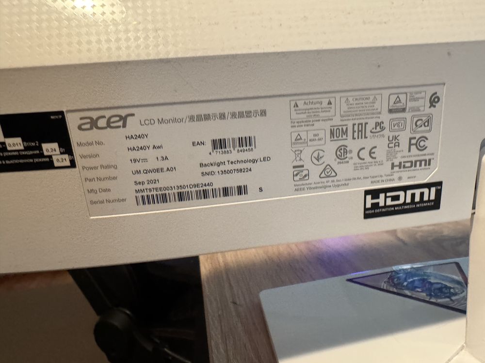 Монитор 23.8" Acer HA240Y - UM.QW0EE.A01