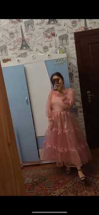 Продаётся платье розового цвета органза ткань organza koylak sotiladi