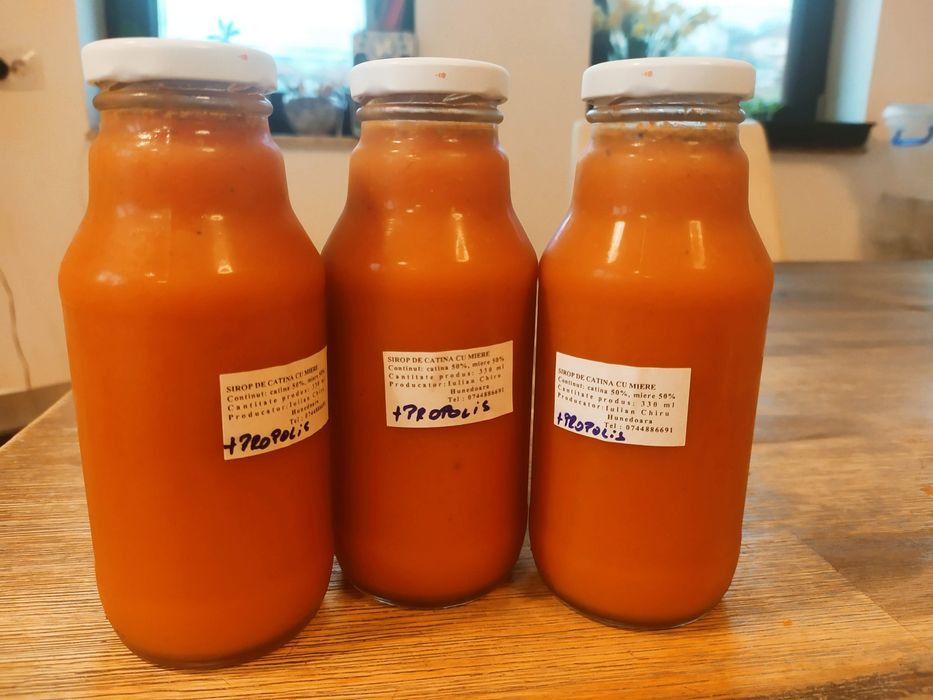 Sirop de cătină cu miere, ghimbir, propols, etc