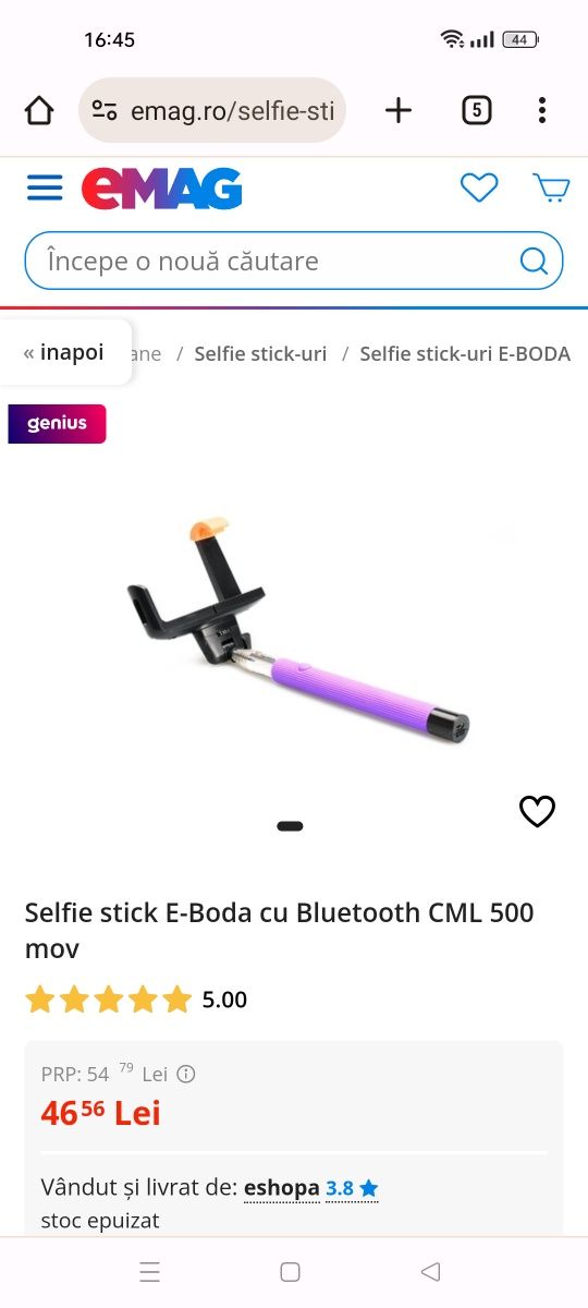 Selfie stick E-Boda cu Bluetooth CML 500.