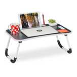 Masa laptop pentru pat si canapea pliabila negru 26x63x40 cm