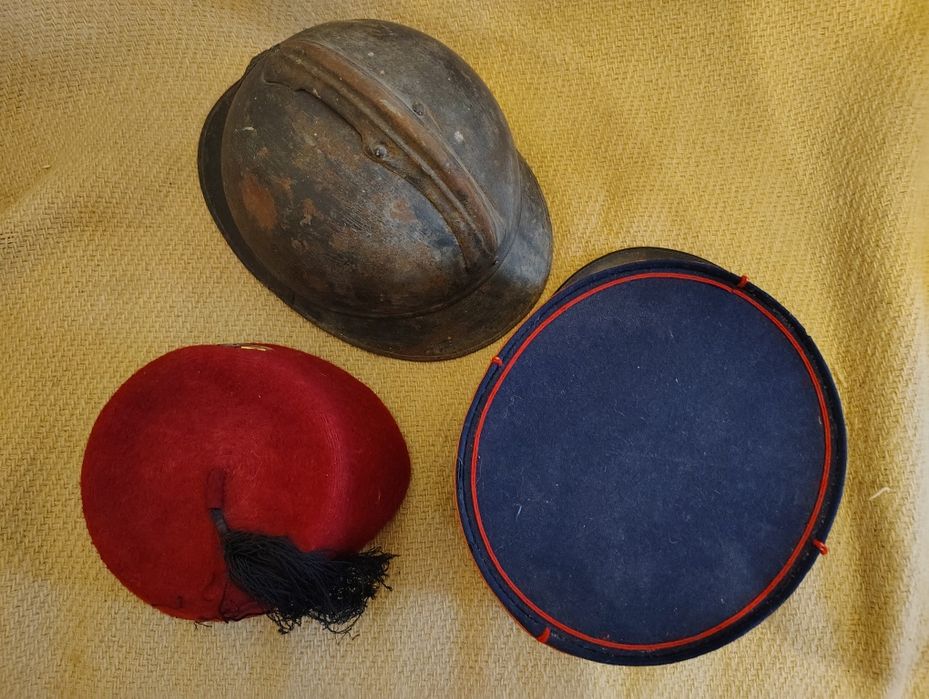 Pălării ww1 casca Adrian, chipiu ofiter sau fes algerian raritat