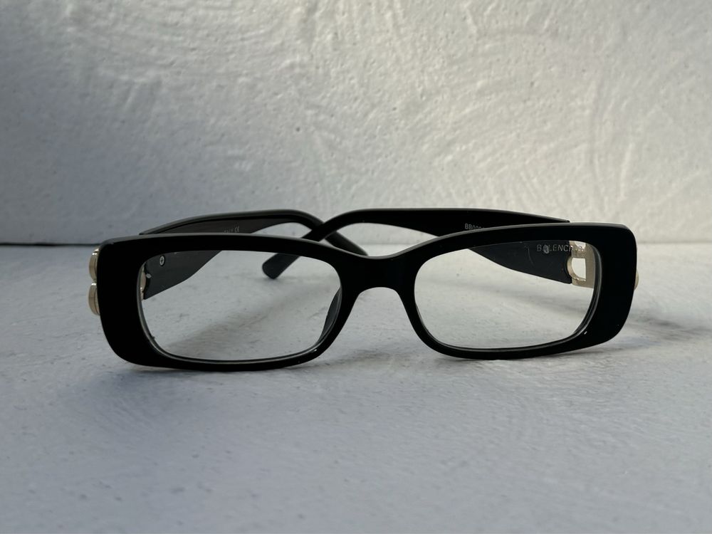 Balenciaga дамски слънчеви очила черни правоъгълни  черни прозрачни