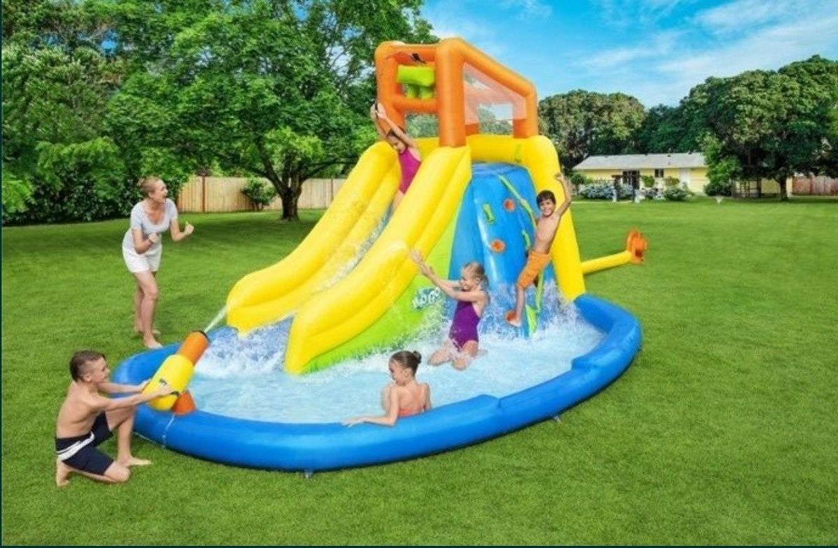Tobogan trambulina piscina castel gonflabil , cu sau fara apa (3-7ani)