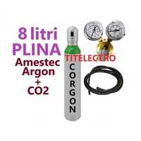 Butelie tub Corgon Argon + CO2  8 litri PLINA + reductor cu 2 ceasuri