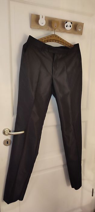 Pantaloni eleganti negri, amestec de 60% lână și vâscoză, 50-L