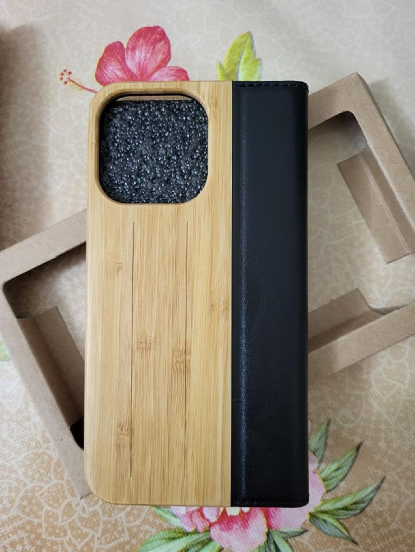 Husa iphone 13 din piele și bambus