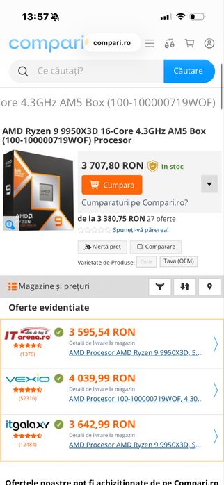 Vand Schimb Procesor NOU Ryzen 9 9950X3D