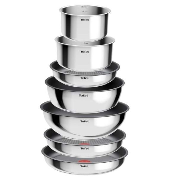 15 части Tefal макси сет от неръждаема стомана