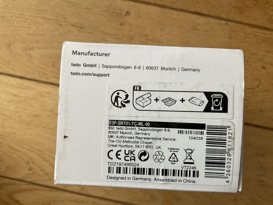 Termostat de radiator smart Tado, control wireless, alb, 78x52mm