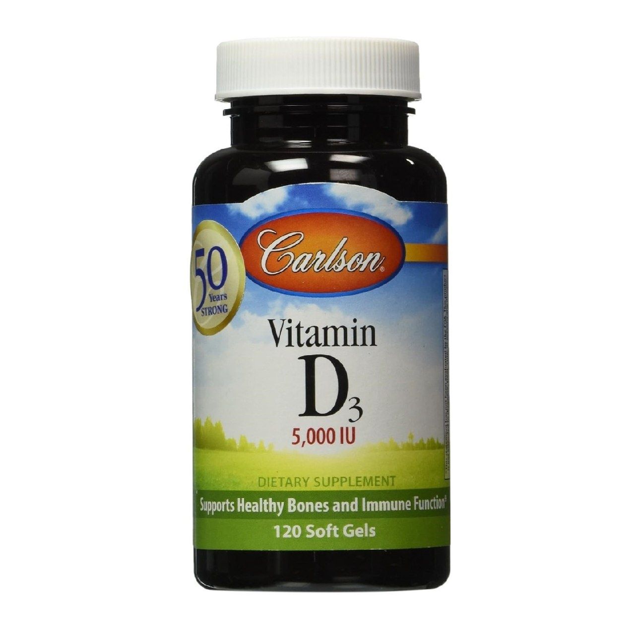 Carlson Labs Vitamin D3 5000 IU Soft Gels, 120 Count