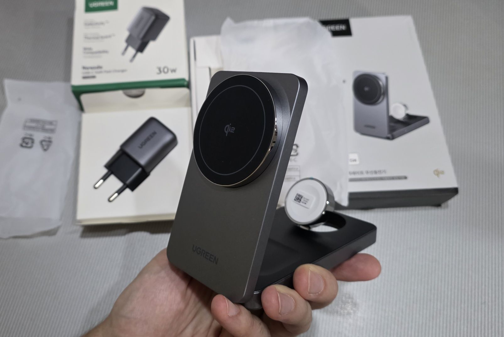 Qi2 25w Ugreen 3 in 1 MFI fast wireless charger (беспроводная)