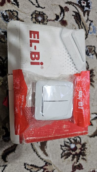 Выключатель 2-клав наружного монтажа, серый, IP54, ELBI EVA