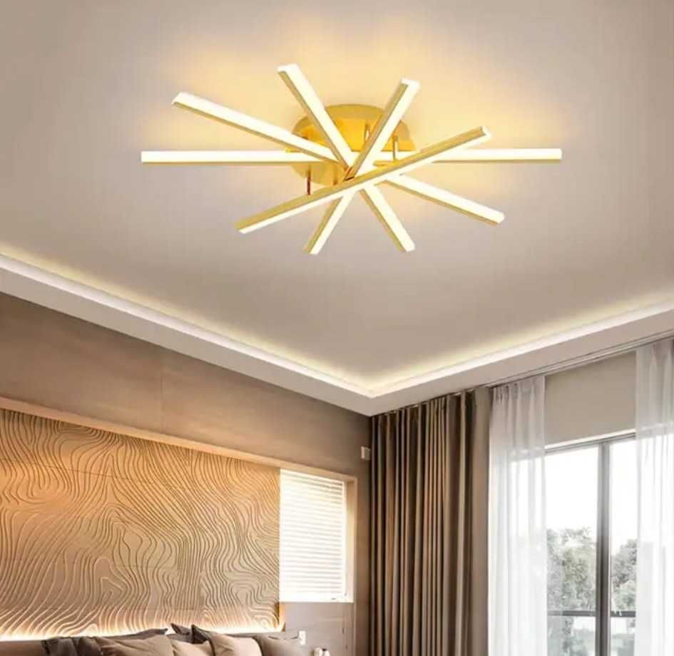 Lustra LED Line Design, 5 brate aurii, 57 W, lumina alba