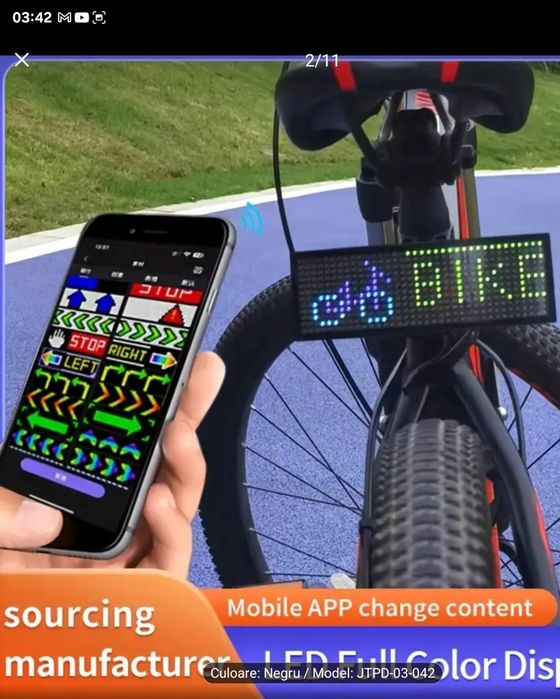 Semnalizare bicicleta led smart, aplicatie, telecomanda wireless,usb.
