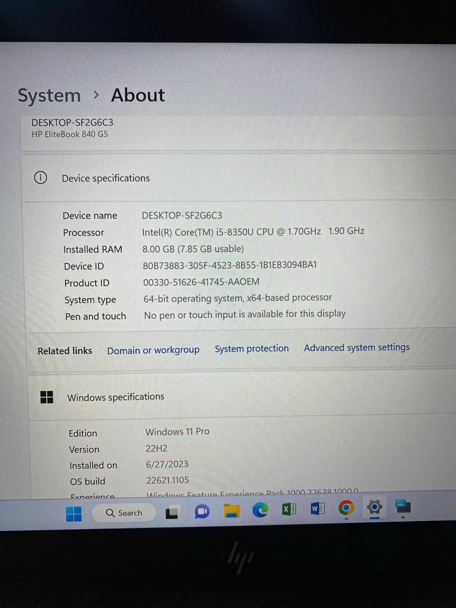 Laptop HP EliteBook 840 G5 i5 vPRO 8th Gen