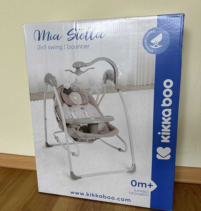 Бебешка люлка-шезлонг Kikka Boo Mia Stella, цвят Mint - не е ползвана
