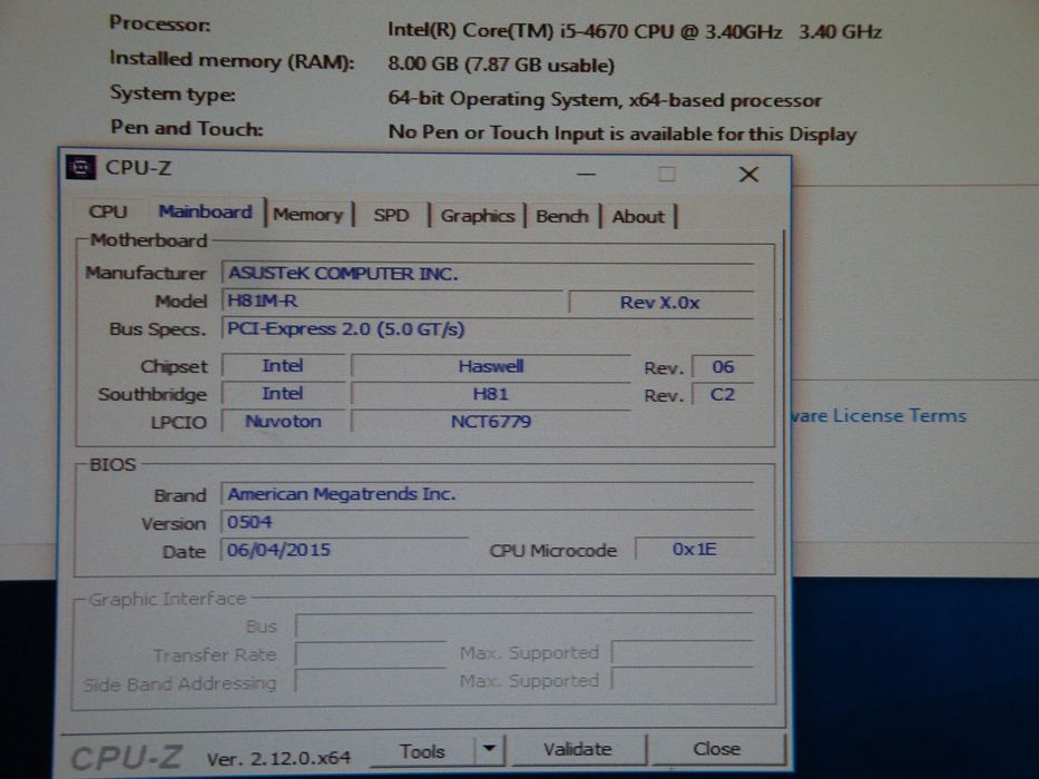 kit mini itx Asus H81M-R i5 4670 3.8Ghz 8GB DDR3 kingston 1600 Mhz