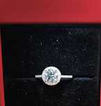 Inel din argint (cod 925) cu diamant certificat GRA 1CT_Testat