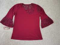 Интересна блуза в цвят бордо
