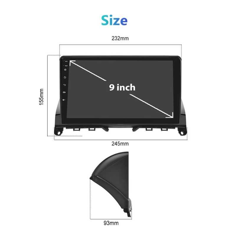 Navigatie Android C-Class W204 , 2GB RAM 9inch Carplay & Android auto