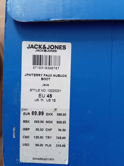 Jack&Jones/Dockers  Нови топли естест. i eko кожа  боти №45