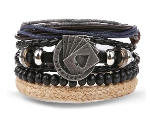 Кожени гривни, ръчна изработка с метални елементи