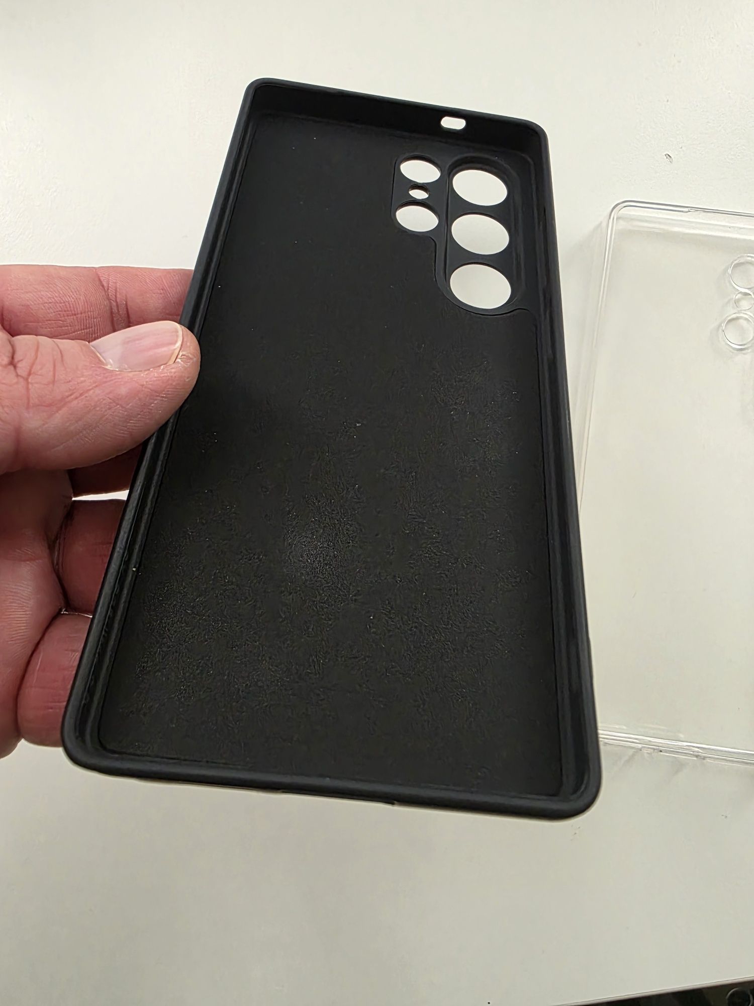 SAMSUNG S25 Ultra кейсове - черен мат / бял прозрачен