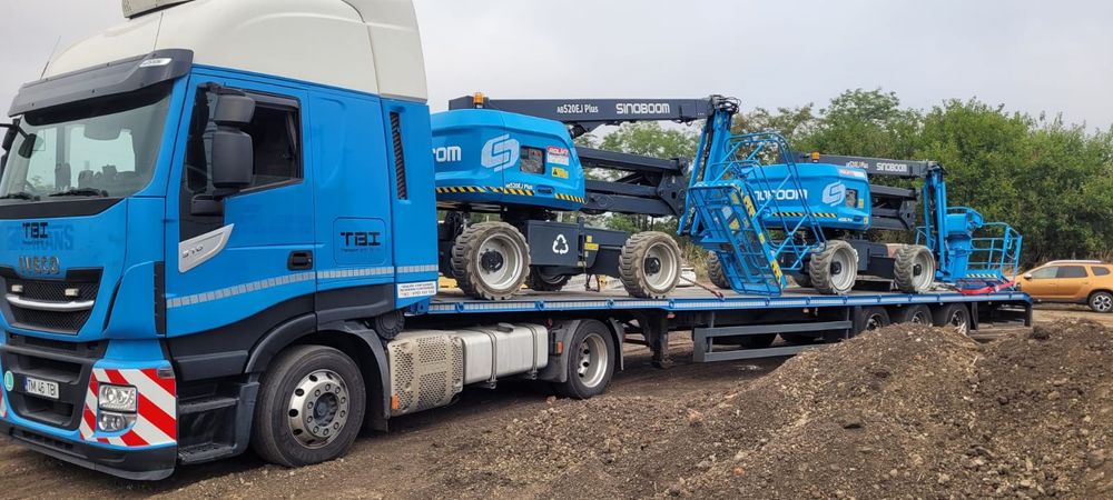 Transport Utilaje, trailer, transport, Macara