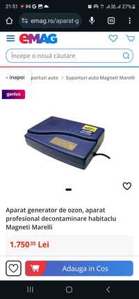 Aparat generator de ozon, aparat profesional decontaminare habitaclu M