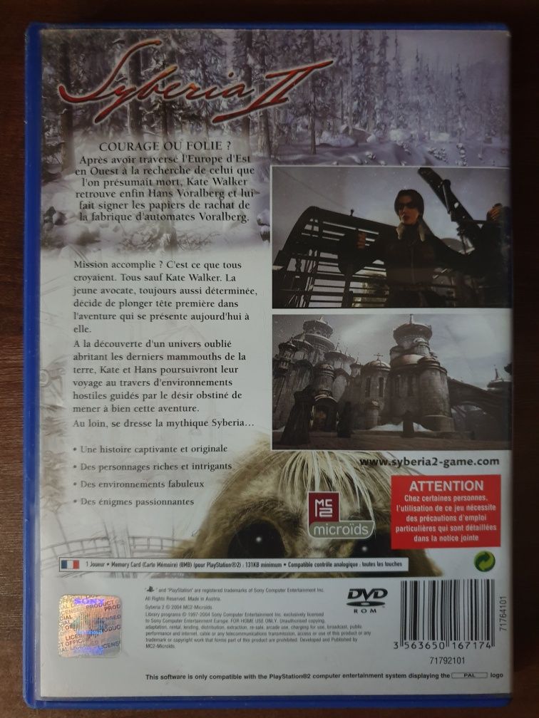 Syberia 2 PS2/Playstation 2