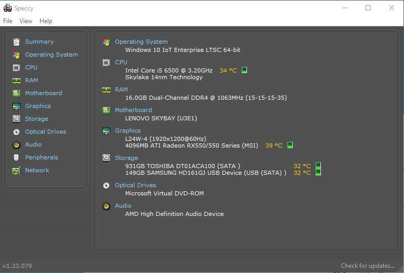 Calculator Unitate PC Gaming Lenovo I5 6500 Ram 16 Gb RX 550 4G