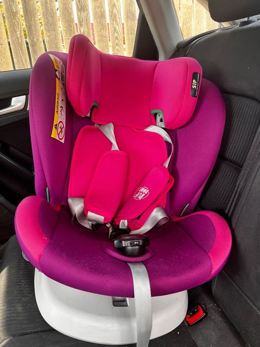 Scaun auto roz pentru fetite! Prindere isofix
