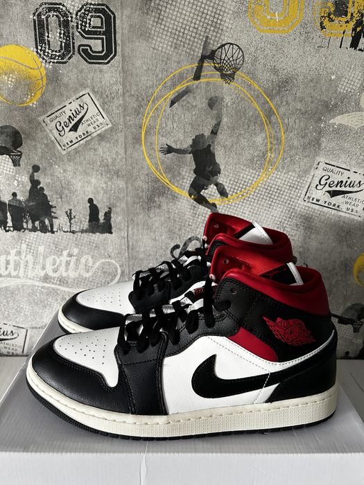 Jordan 1 mid black/gym red| 44,5