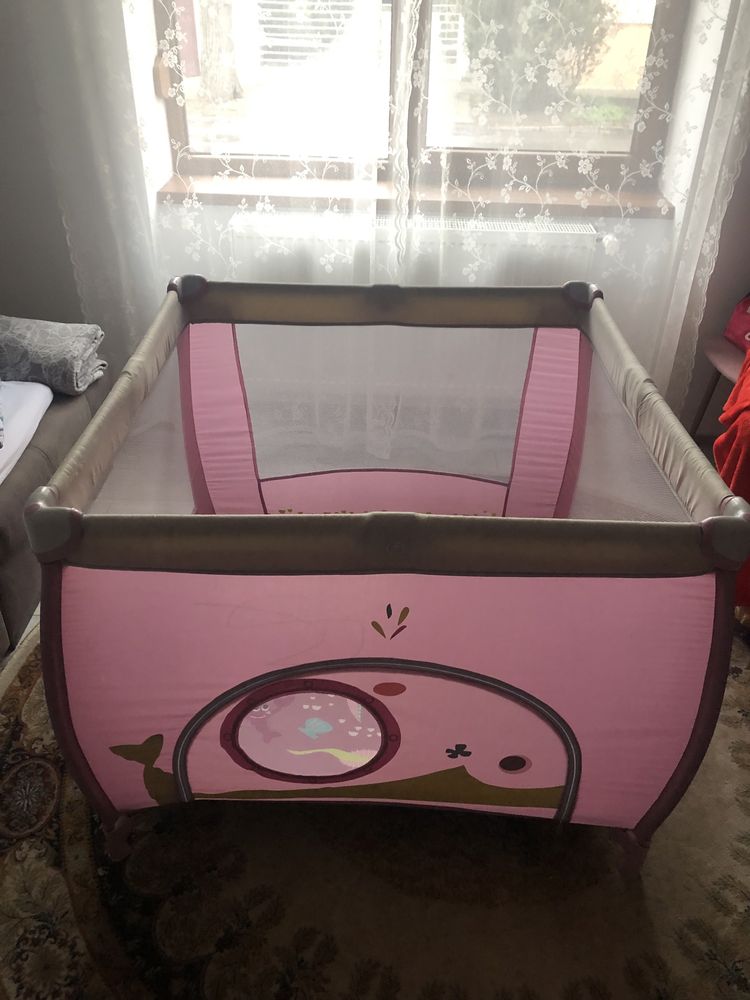 Tarc pliabil Baby Design - Play UP Pink cu Saltea 100x100x6