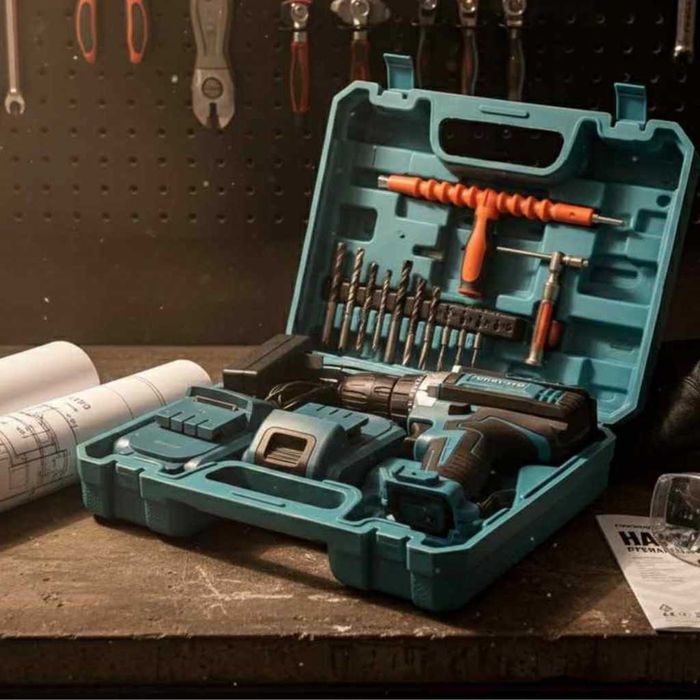 Бормашина с двойна батерия и безчетков мотор