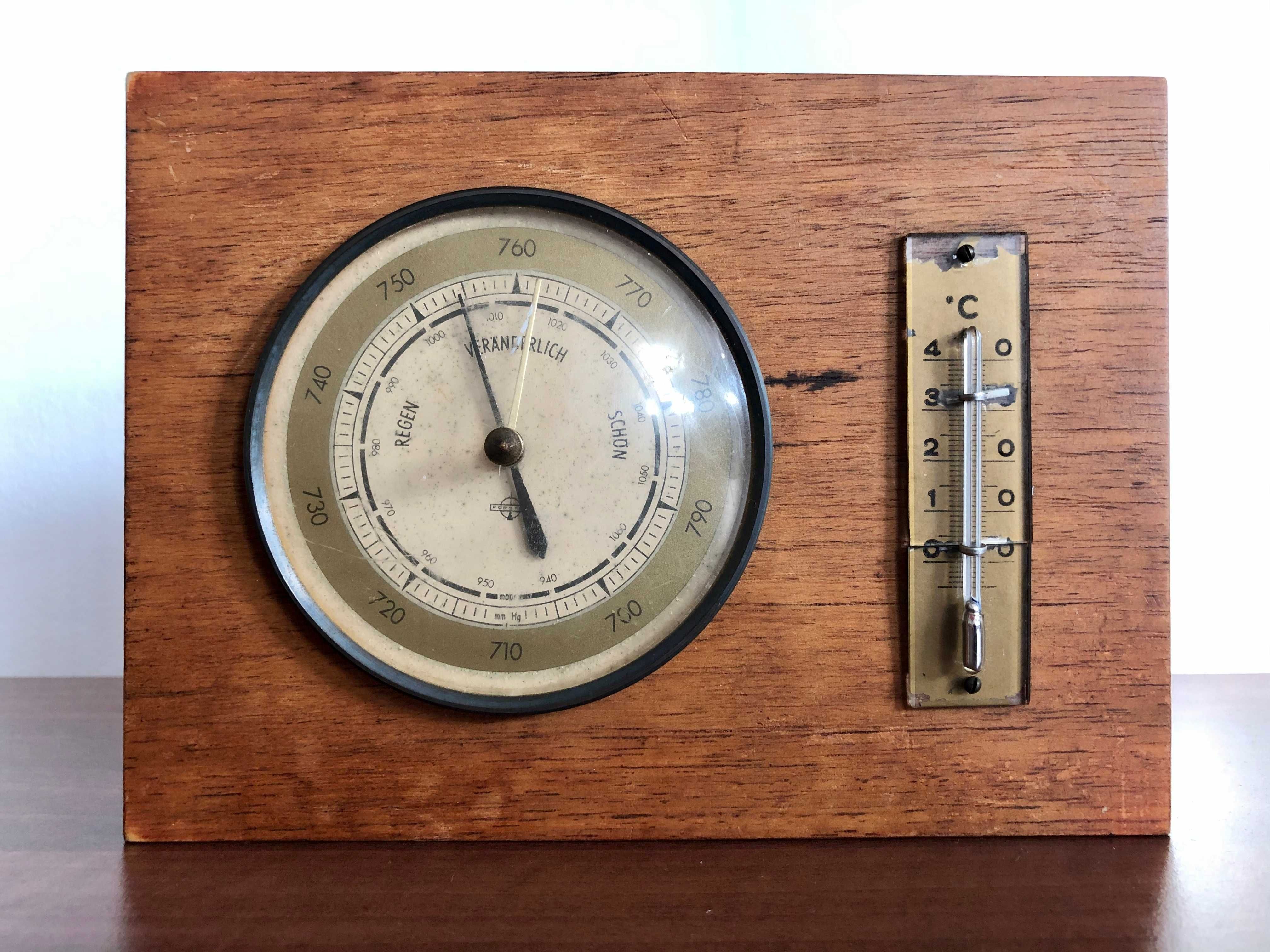 Statie meteo vintage Forster cu barometru si termometru