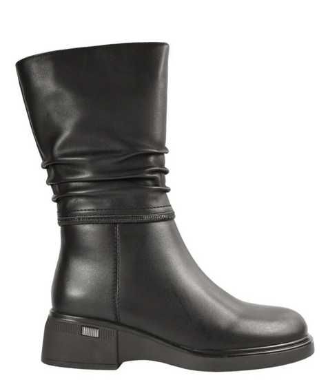 Vand ghete elegante noi, damă, KARISMA, DL70026A negre, piele 36