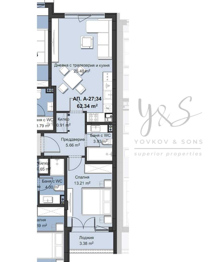Продава се Двустаен апартамент в Пловдив, Христо Смирненски - 78 кв.м за 1453 €/кв.м - Снимка #1