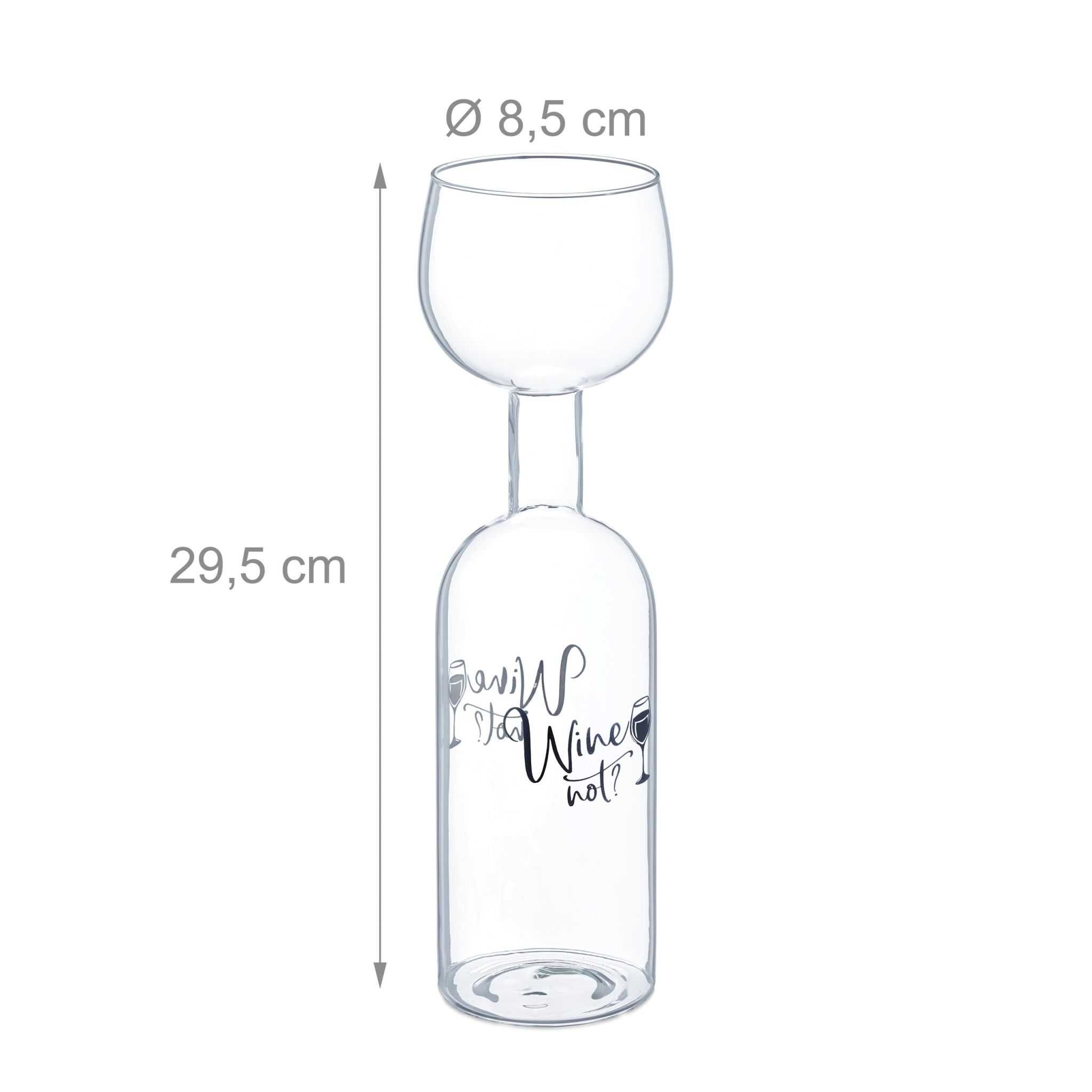 Pahar de vin XL inscriptie "Wine not?" cadou amuzant, 750ml