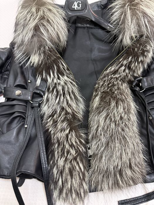 Кожанная куртка с натуральным мехом