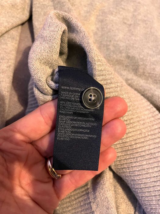 Cardigan gri barbatesc cashmear si cotton Tommy Hilfiger