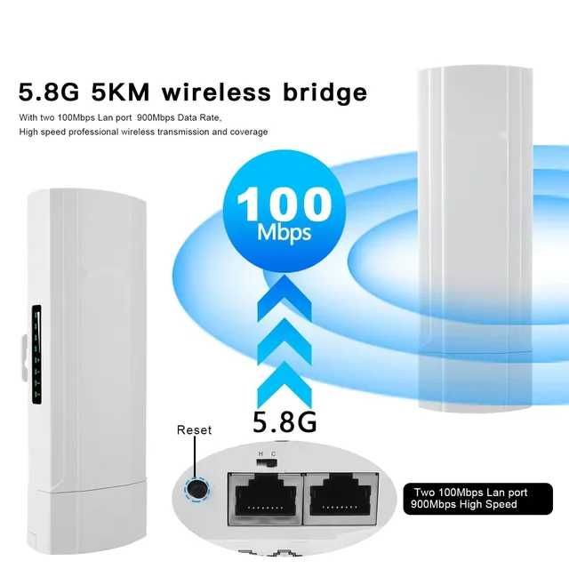 High Quality 5.8G 900MBps wireless bridge poe wifi repeater
